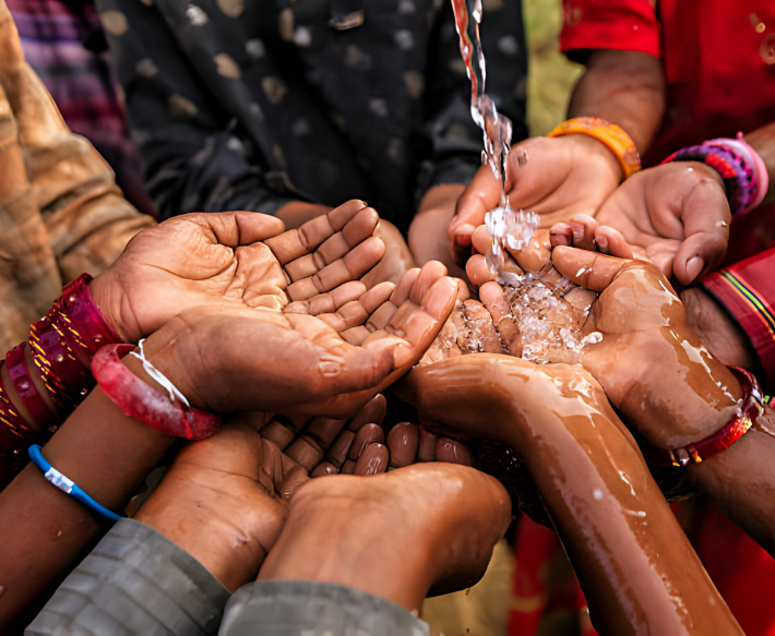 Hands Under a running water tap